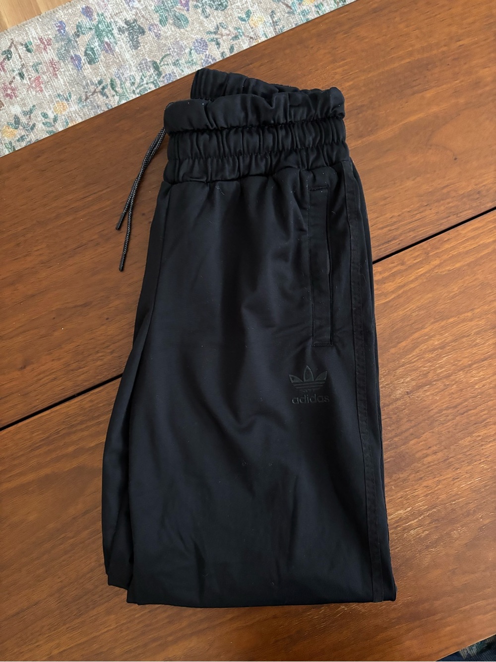 adidas Black Track Pants with Elastic Waist